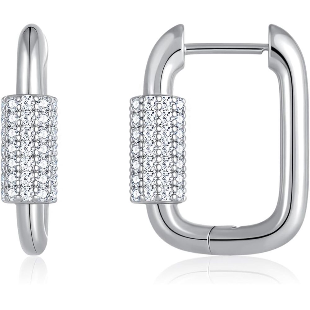 Solid 925 Sterling Silver Post Cubic Zirconia Stud